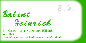 balint heinrich business card